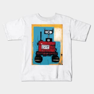 Cute Red Robot in a Neo-Expressionism Style Kids T-Shirt